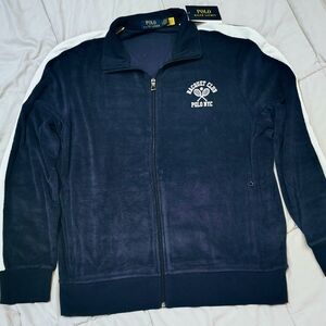 Polo Ralph Lauren Racquet Club Tennis Track Jacket Navy RL Full Zip Size Large